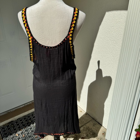 SHEIN- Hi/Low Sun Dress. Orange/Yellow Crotchet work @Hem/Neckline.Size S - Picture 5 of 9